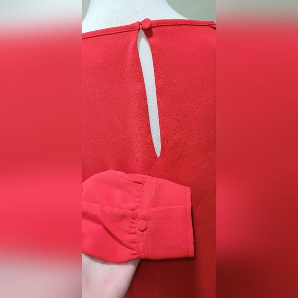 J.Crew size 6 red Long-Sleeve Shift Dress in Everyday Crepe MSRP $118. - Picture 6 of 7